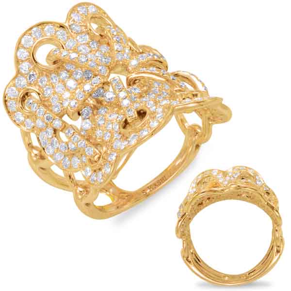 ELIE AZZI 2.53 ctw. YELLOW GOLD DIAMOND FASHION RING D4421YG