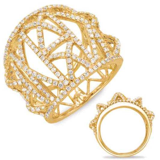 ELIE AZZI 1.21 ctw. YELLOW GOLD DIAMOND FASHION RING D4422YG