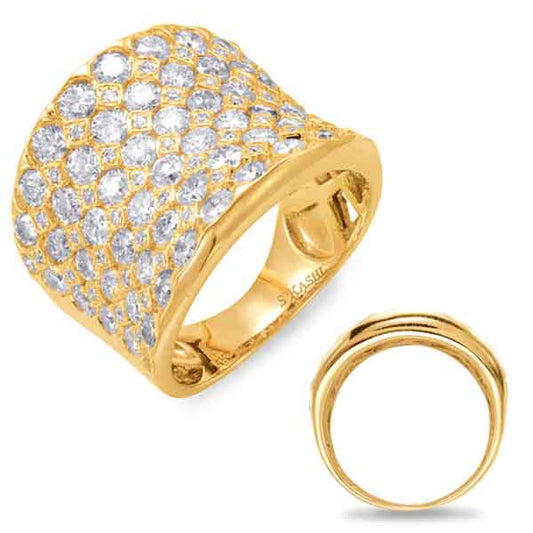 ELIE AZZI 3.42 ctw. YELLOW GOLD DIAMOND FASHION RING D4426YG