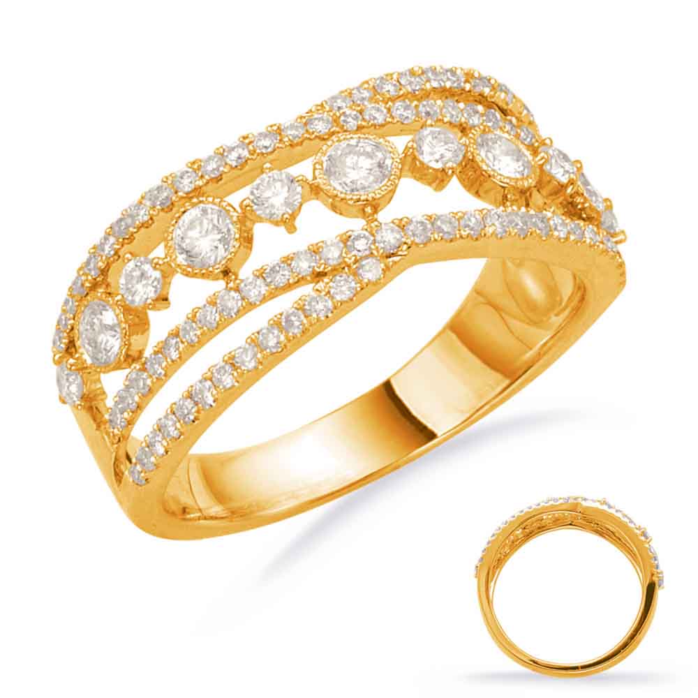 ELIE AZZI 0.69 ctw. YELLOW GOLD DIAMOND FASHION RING D4435YG