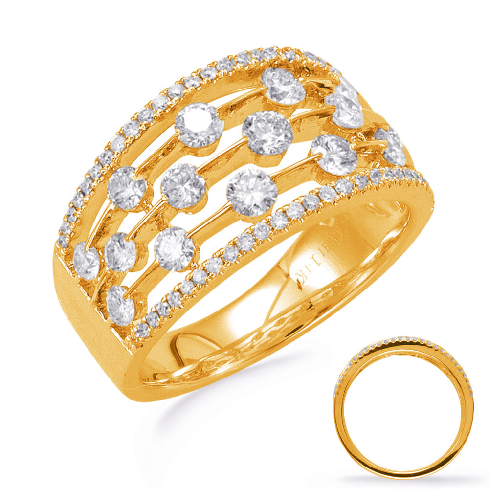 ELIE AZZI 1.20 ctw. YELLOW GOLD DIAMOND FASHION RING D4437YG