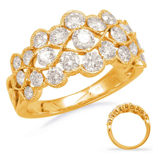 ELIE AZZI 1.56 ctw. YELLOW GOLD DIAMOND FASHION RING D4438YG