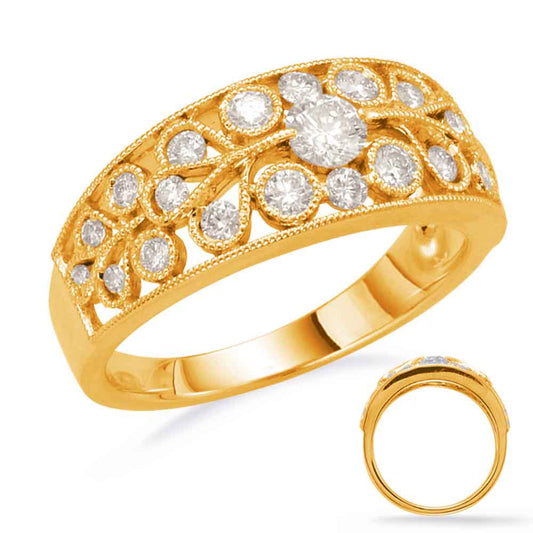 ELIE AZZI 0.59 ctw. YELLOW GOLD DIAMOND FASHION RING D4439YG