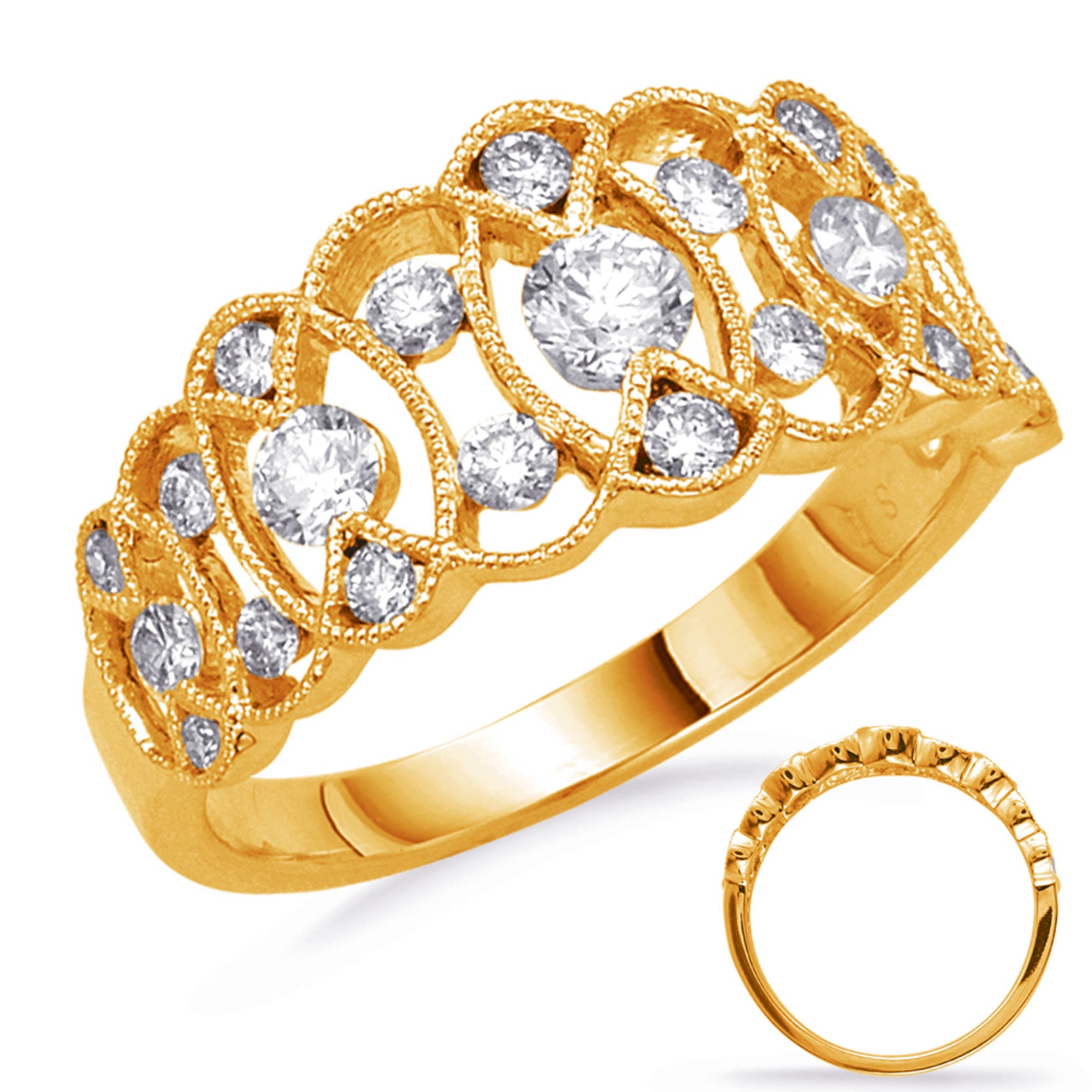ELIE AZZI 0.71 ctw. YELLOW GOLD DIAMOND FASHION RING D4440YG