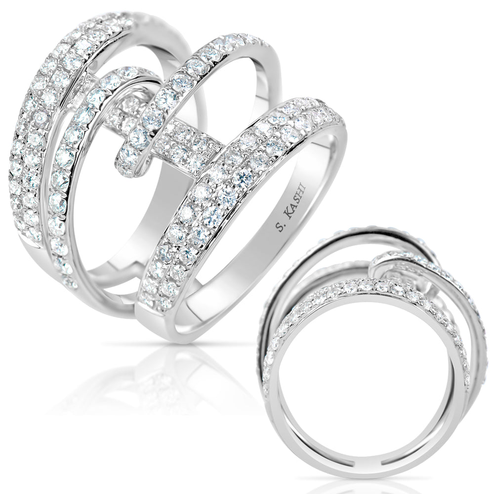 ELIE AZZI 1.60 ctw. PLATINUM DIAMOND FASHION RING D4453-PL