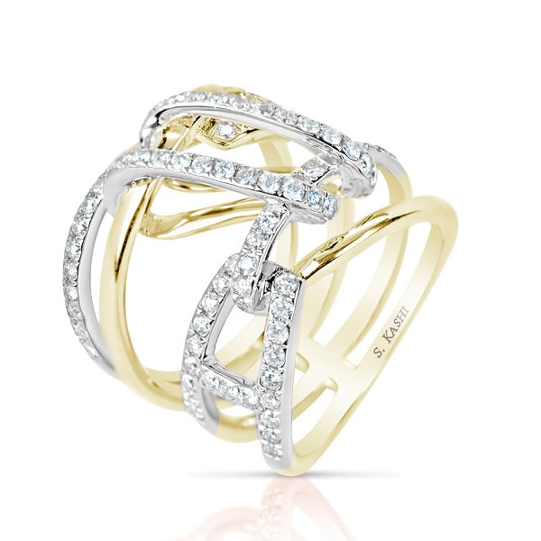 ELIE AZZI 1.00 ctw. YELLOW GOLD DIAMOND FASHION RING D4454YW
