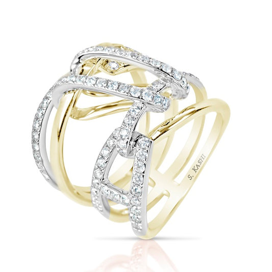 ELIE AZZI 1.00 ctw. YELLOW GOLD DIAMOND FASHION RING D4454YW