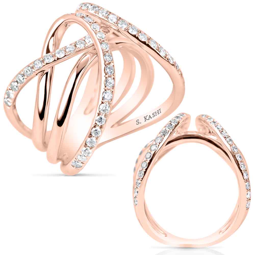ELIE AZZI 0.86 ctw. ROSE GOLD DIAMOND FASHION RING D4455RG
