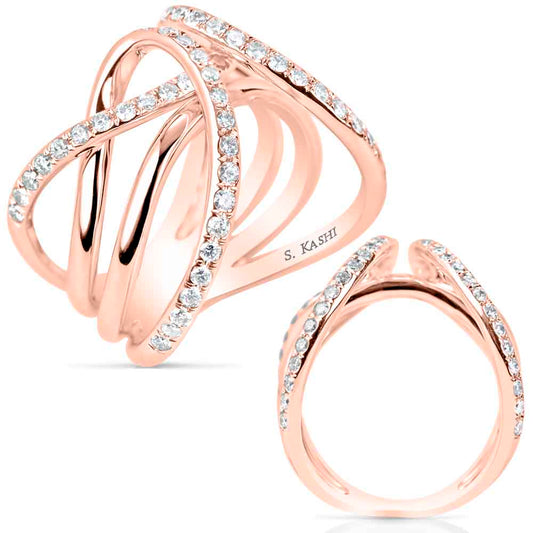 ELIE AZZI 0.86 ctw. ROSE GOLD DIAMOND FASHION RING D4455RG