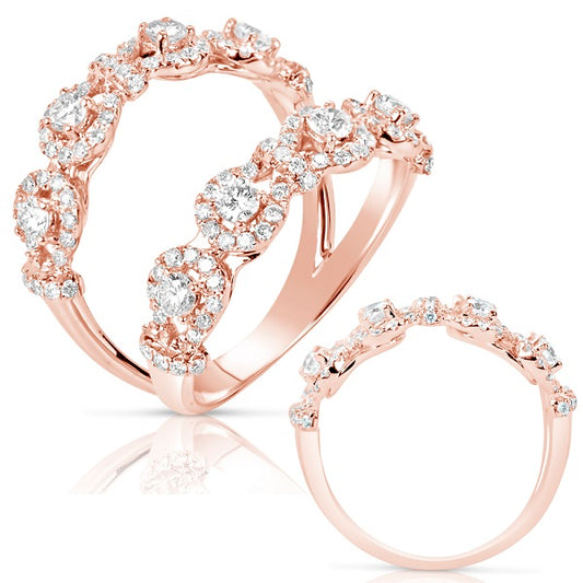 ELIE AZZI 1.08 ctw. ROSE GOLD DIAMOND FASHION RING D4460RG