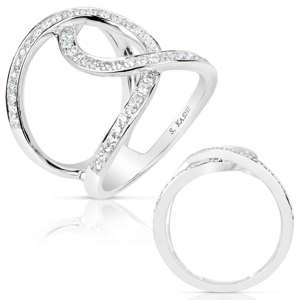 ELIE AZZI 0.66 ctw. WHITE GOLD DIAMOND FASHION RING D4463WG