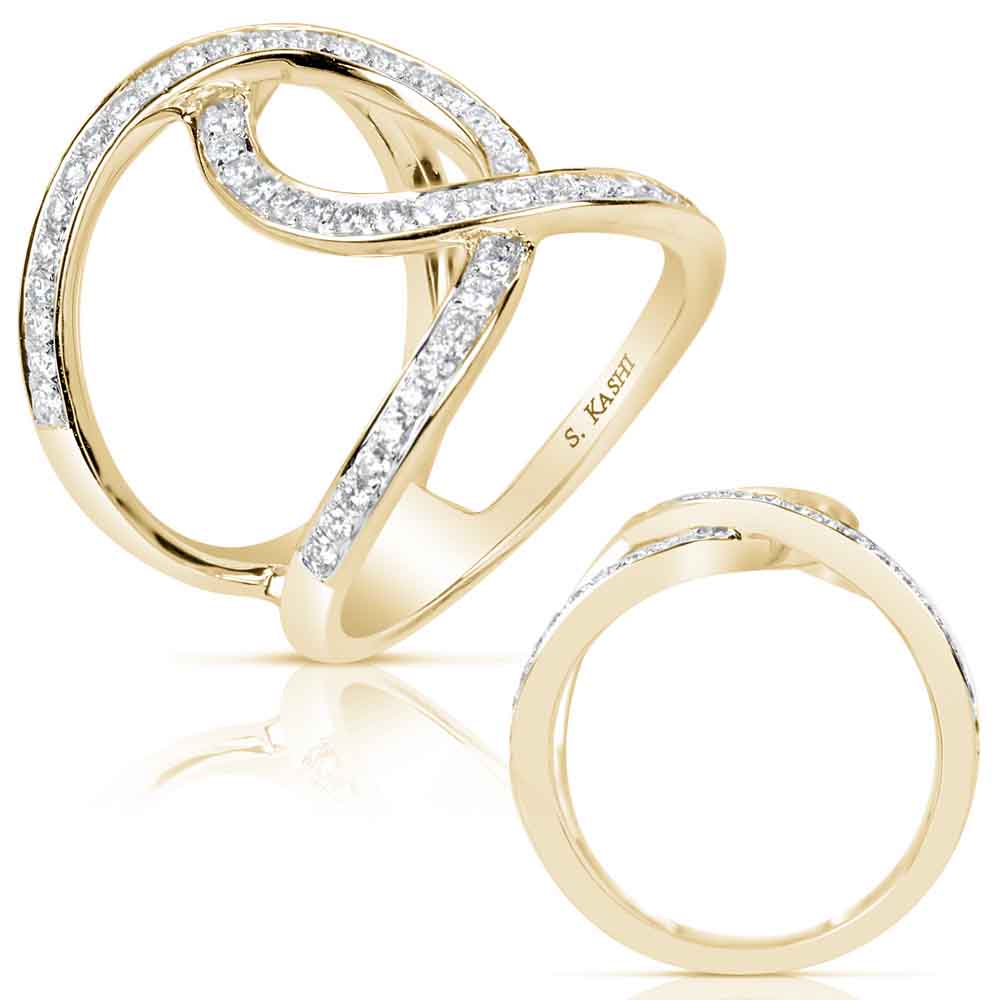 ELIE AZZI 0.66 ctw. YELLOW GOLD DIAMOND FASHION RING D4463YG