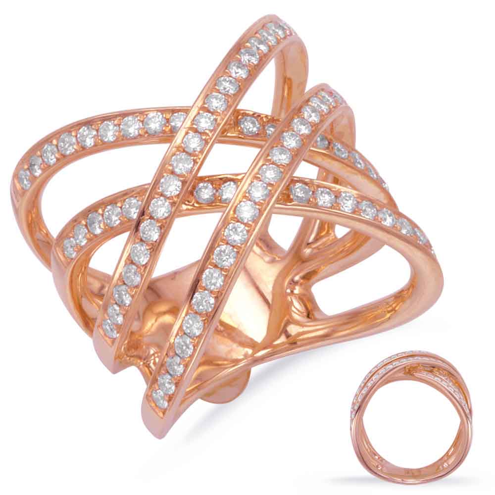 ELIE AZZI 0.88 ctw. ROSE GOLD DIAMOND FASHION RING D4464RG