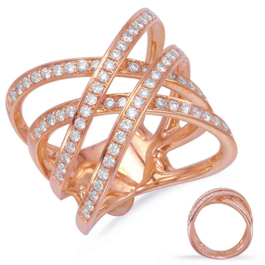 ELIE AZZI 0.88 ctw. ROSE GOLD DIAMOND FASHION RING D4464RG
