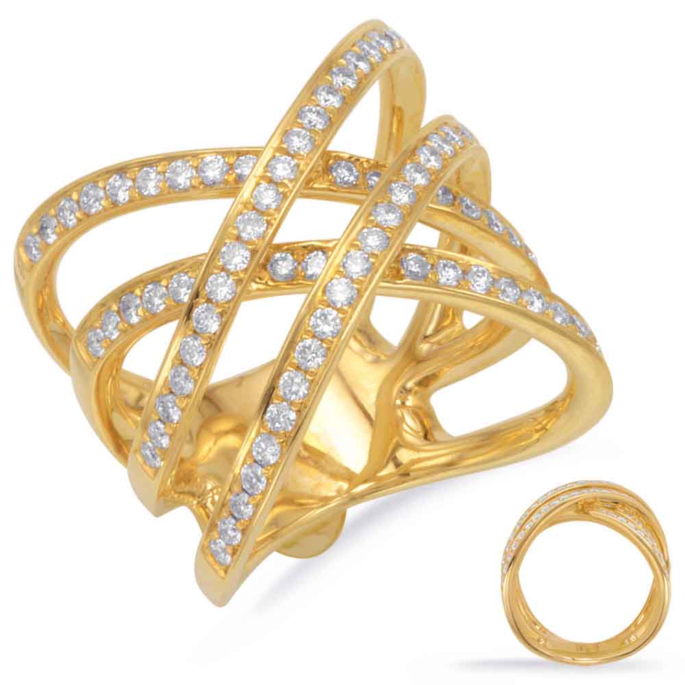 ELIE AZZI 0.88 ctw. YELLOW GOLD DIAMOND FASHION RING D4464YG