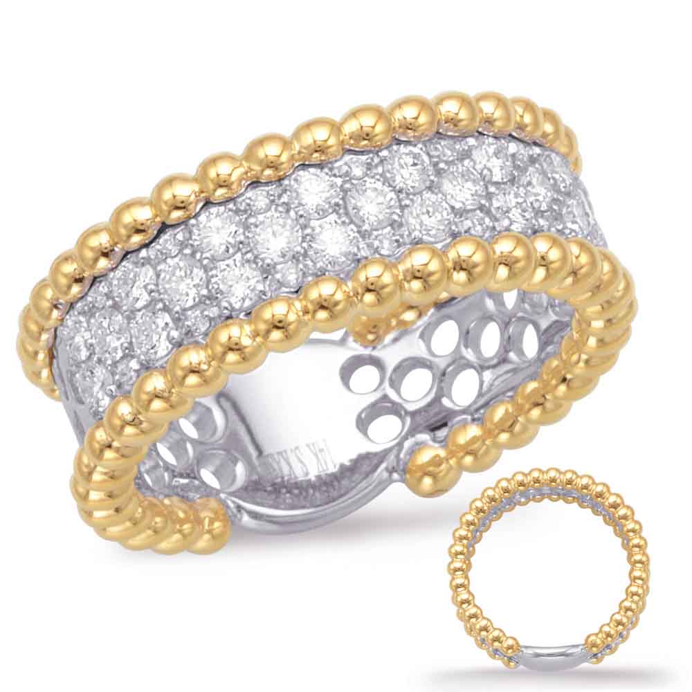 ELIE AZZI 0.64 ctw. YELLOW & WHITE GOLD DIAMOND FASHION RING D4466YW