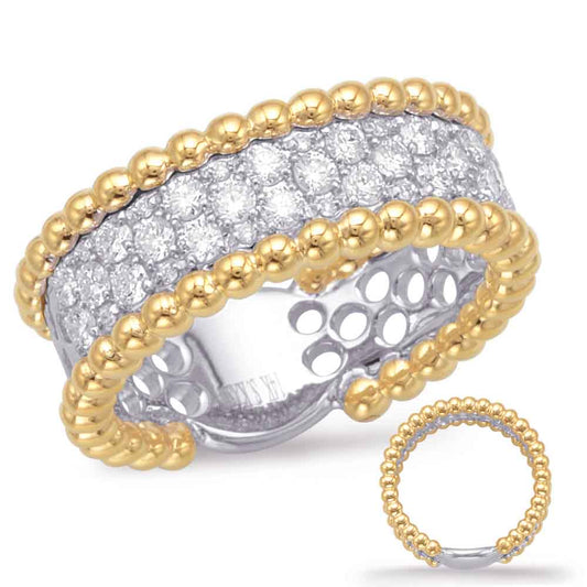 ELIE AZZI 0.64 ctw. YELLOW & WHITE GOLD DIAMOND FASHION RING D4466YW
