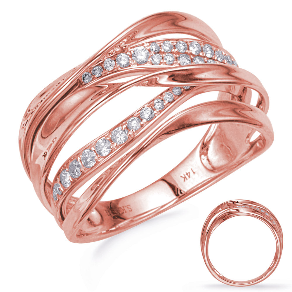 ELIE AZZI 0.34 ctw. ROSE GOLD DIAMOND FASHION RING D4483RG