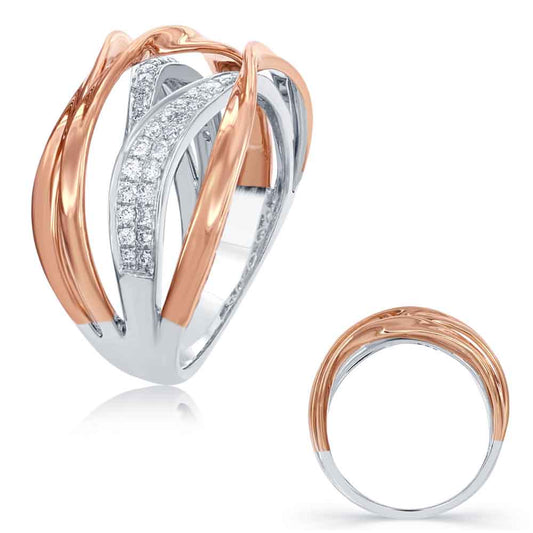 ELIE AZZI 0.34 ctw. ROSE & WHITE GOLD DIAMOND FASHION RING D4483RW