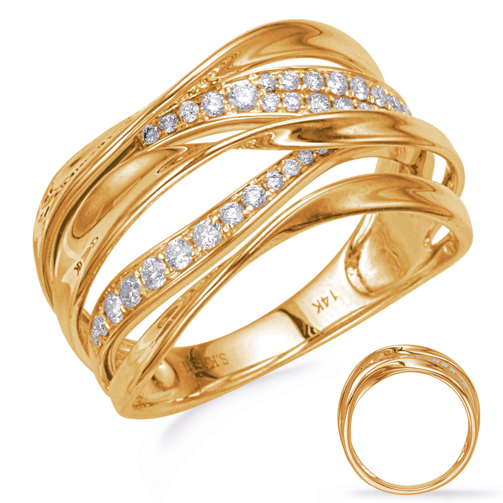 ELIE AZZI 0.34 ctw. YELLOW GOLD DIAMOND FASHION RING D4483YG