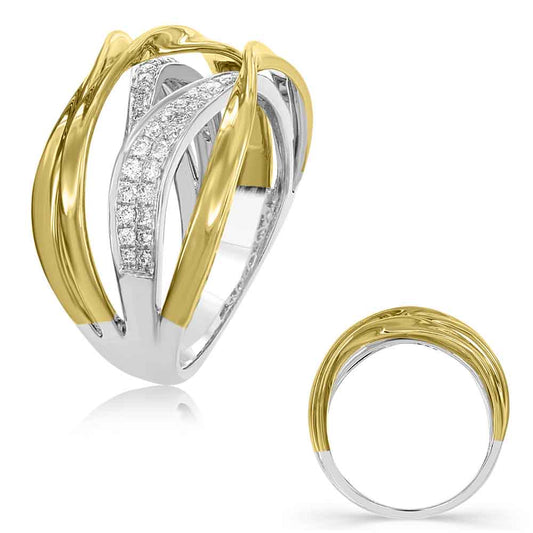 ELIE AZZI 0.34 ctw. YELLOW & WHITE GOLD DIAMOND FASHION RING D4483YW