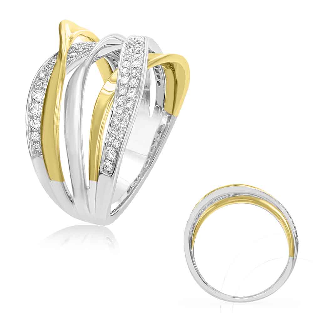 ELIE AZZI 0.37 ctw. YELLOW & WHITE DIAMOND FASHION RING D4484YW