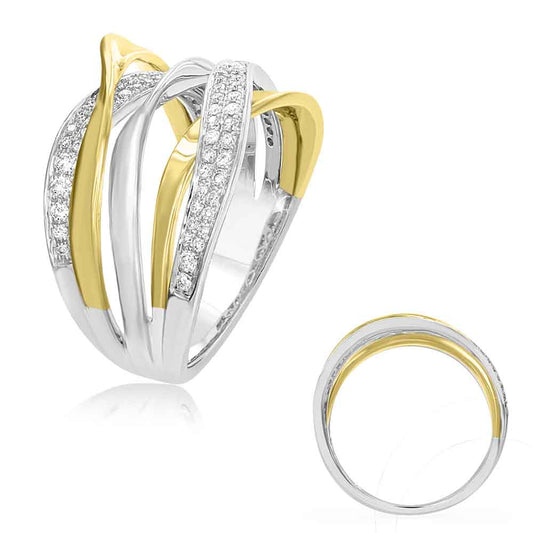 ELIE AZZI 0.37 ctw. YELLOW & WHITE DIAMOND FASHION RING D4484YW