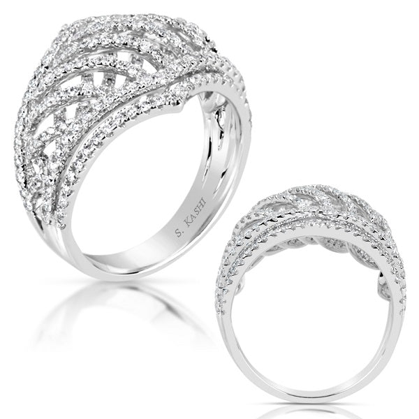 ELIE AZZI 1.30 ctw. WHITE GOLD DIAMOND FASHION RING D4493WG
