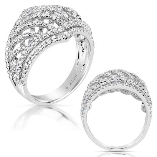 ELIE AZZI 1.30 ctw. WHITE GOLD DIAMOND FASHION RING D4493WG