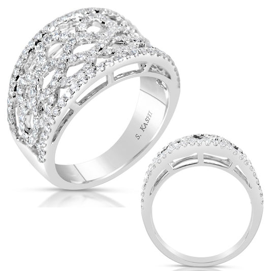 ELIE AZZI 0.77 ctw. WHITE GOLD DIAMOND FASHION RING D4495WG