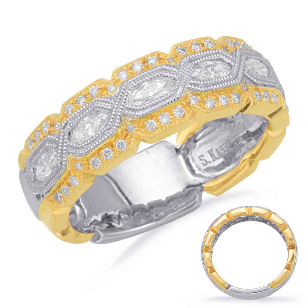 ELIE AZZI 0.45 ctw. YELLOW & WHITE GOLD DIAMOND FASHION RING D4536YW