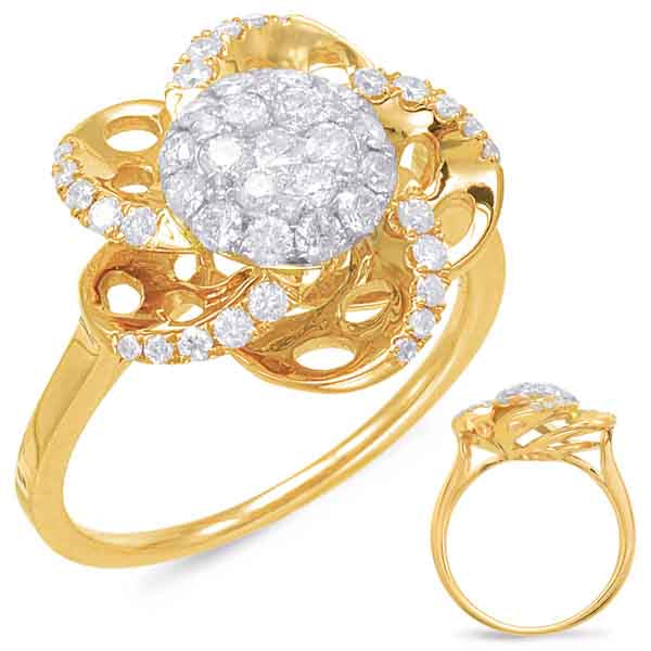 ELIE AZZI 0.71 ctw. YELLOW & WHITE GOLD DIAMOND FASHION RING D4539YW