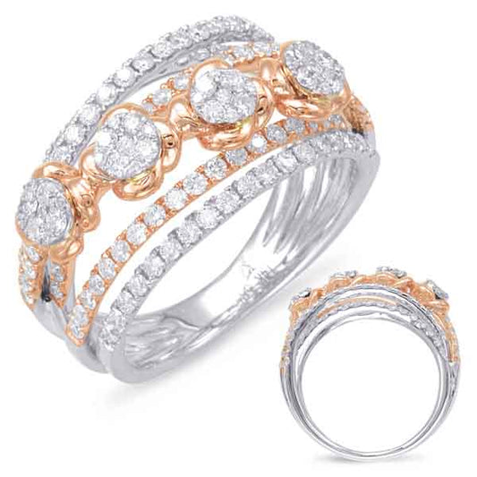 ELIE AZZI 1.18 ctw. ROSE & WHITE GOLD DIAMOND FASHION RING D4541RW