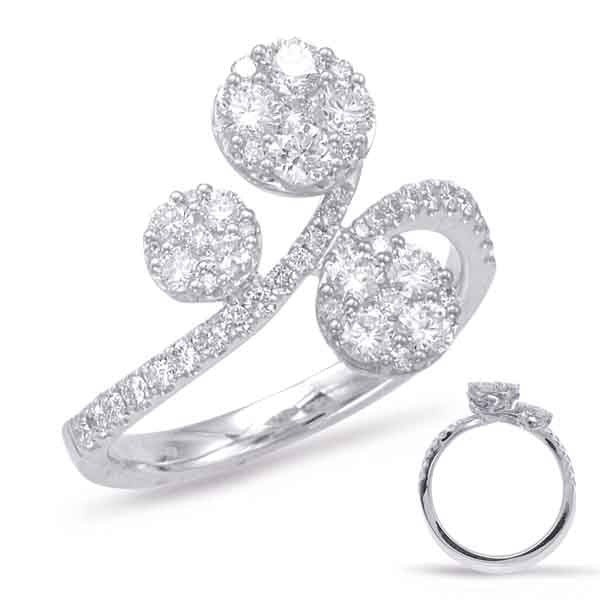ELIE AZZI 0.89 ctw. WHITE GOLD DIAMOND FASHION RING D4545WG
