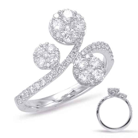 ELIE AZZI 0.89 ctw. WHITE GOLD DIAMOND FASHION RING D4545WG