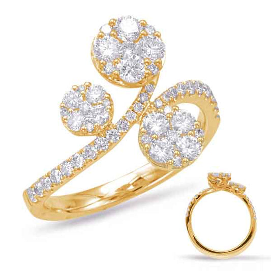 ELIE AZZI 0.89 ctw. YELLOW GOLD DIAMOND FASHION RING D4545YG
