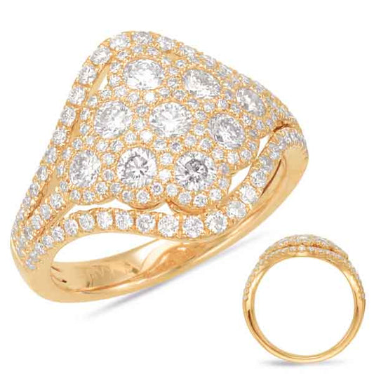 ELIE AZZI 1.20 ctw. YELLOW GOLD DIAMOND FASHION RING D4546YG