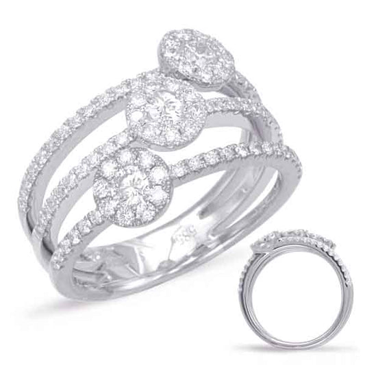ELIE AZZI 0.95 ctw. WHITE GOLD DIAMOND FASHION RING D4547WG