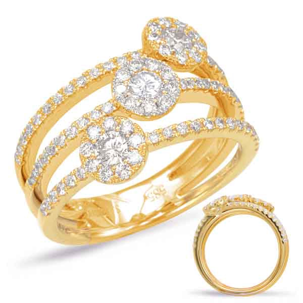 ELIE AZZI 0.95 ctw. YELLOW GOLD DIAMOND FASHION RING D4547YG
