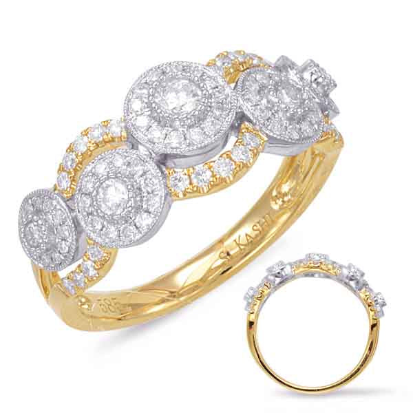 ELIE AZZI 0.57 ctw. YELLOW & WHITE GOLD DIAMOND FASHION RING D4549YW