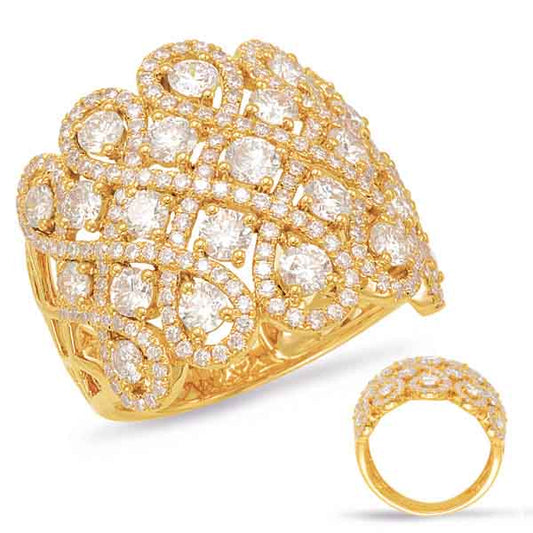 ELIE AZZI 2.53 ctw. YELLOW GOLD DIAMOND FASHION RING D4565YG