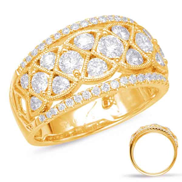 ELIE AZZI 1.38 ctw. YELLOW GOLD DIAMOND FASHION RING D4569YG