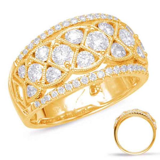 ELIE AZZI 1.38 ctw. YELLOW GOLD DIAMOND FASHION RING D4569YG