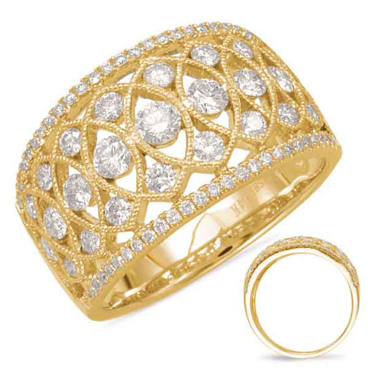 ELIE AZZI 0.99 ctw. YELLOW GOLD DIAMOND FASHION RING D4570YG