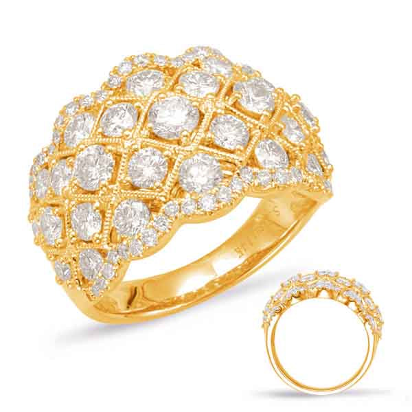 ELIE AZZI 2.48 ctw. YELLOW GOLD DIAMOND FASHION RING D4571YG