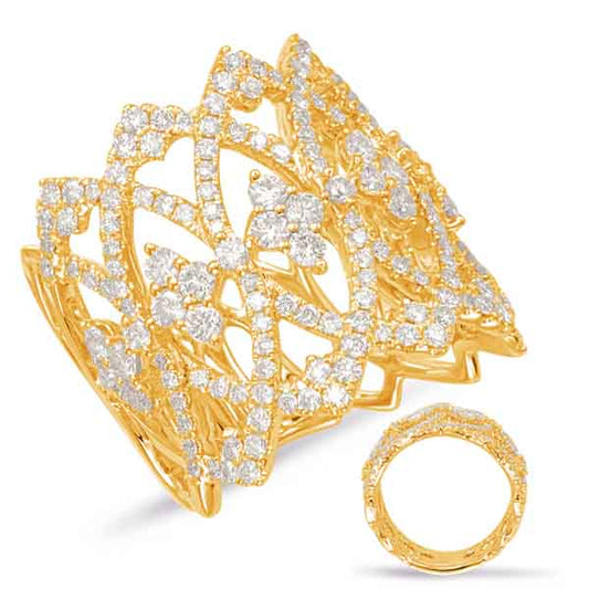 ELIE AZZI 1.74 ctw. YELLOW GOLD DIAMOND FASHION RING D4574YG