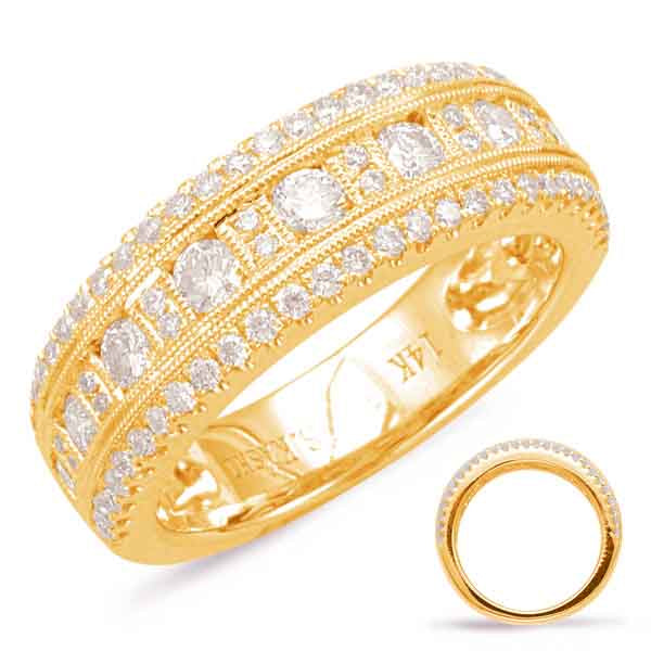 ELIE AZZI 0.90 ctw. YELLOW GOLD DIAMOND FASHION RING D4575YG