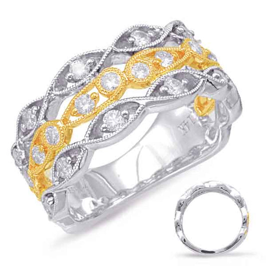 ELIE AZZI 0.66 ctw. YELLOW & WHITE GOLD DIAMOND FASHION RING D4578YW