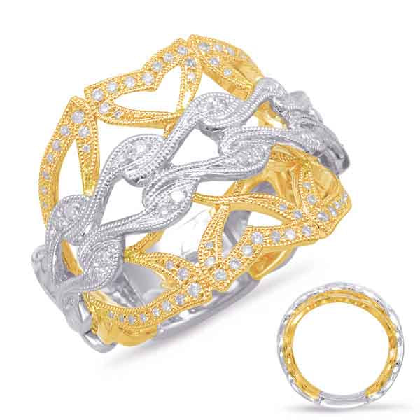 ELIE AZZI 0.32 ctw. YELLOW & WHITE GOLD DIAMOND FASHION RING D4579YW