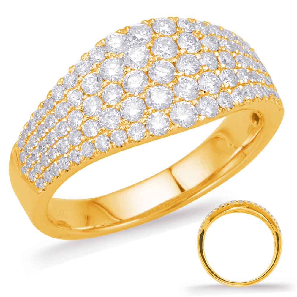 ELIE AZZI 1.01 ctw. YELLOW GOLD DIAMOND FASHION RING D4585YG